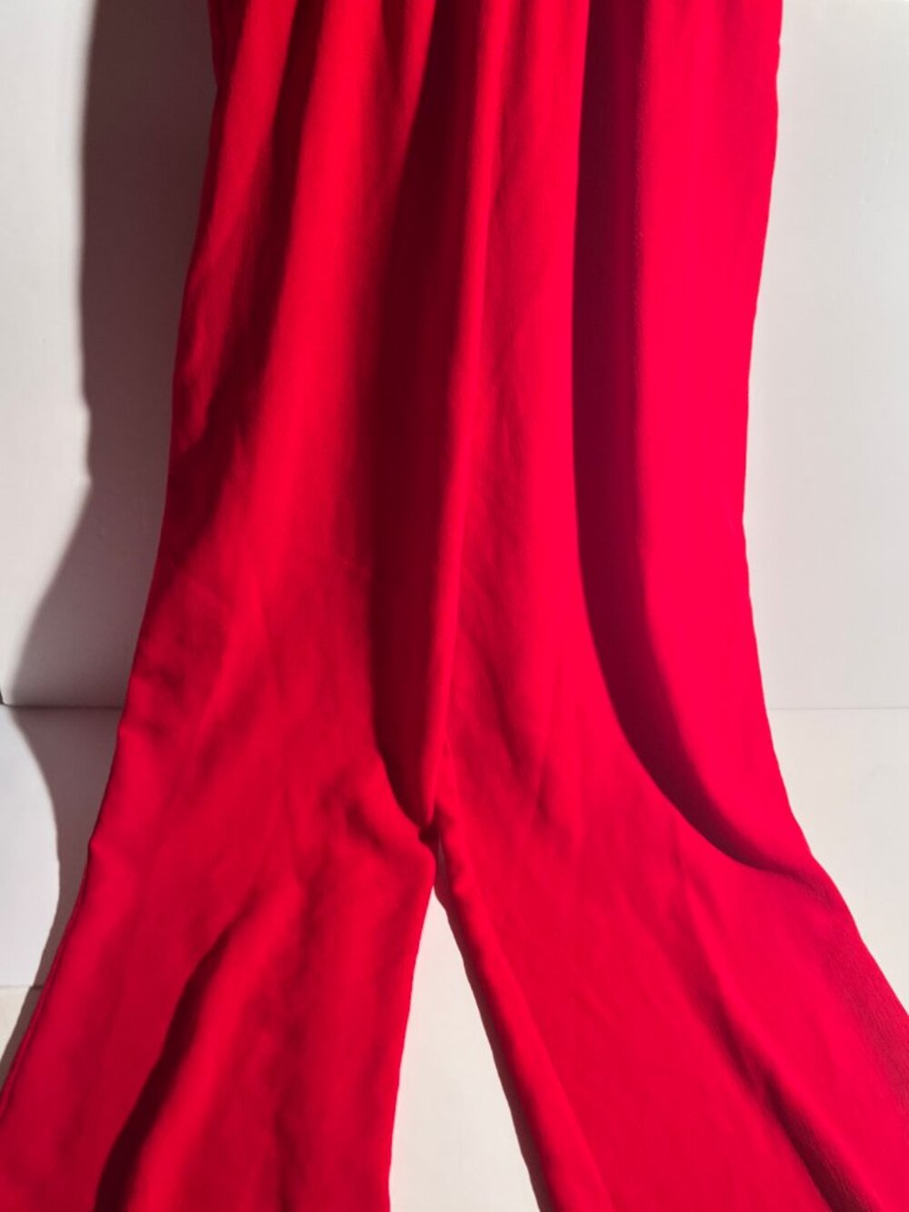 Zara Woman Red Flutter Sleeve Wide Leg Jumpsuit - Size S - Picture 7 of 15